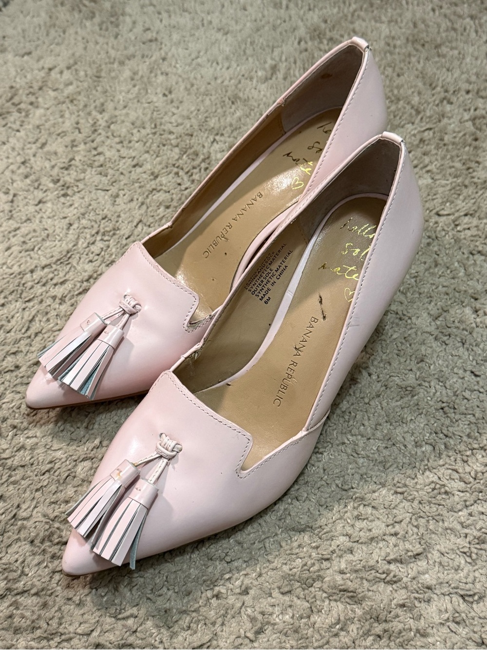 Banana Republic Pale Pink Tassel Pointed Flats